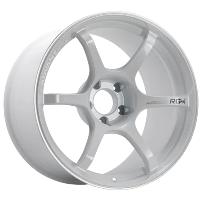 Advan RG-4 5x112 18x9.5+25 Racing White Metallic & Ring