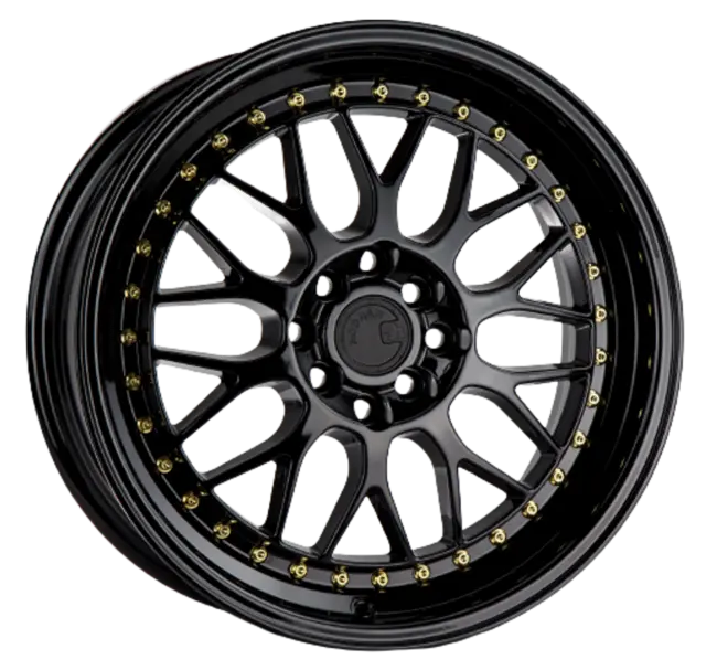 Aodhan AH02 5x114.3 19x11+22 Gloss Black ( Gold Rivet)