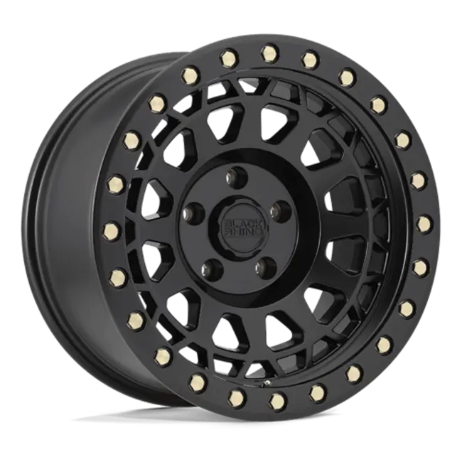 Black Rhino PRIMM 5X127 18X9.5 -18 MATTE BLACK W/ BRASS BOLTS