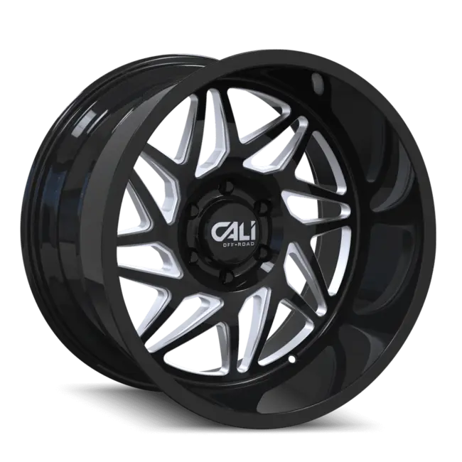 Cali Off-Road Gemini 9112 6x139.7 20x12-51 Gloss Black/Milled Spokes