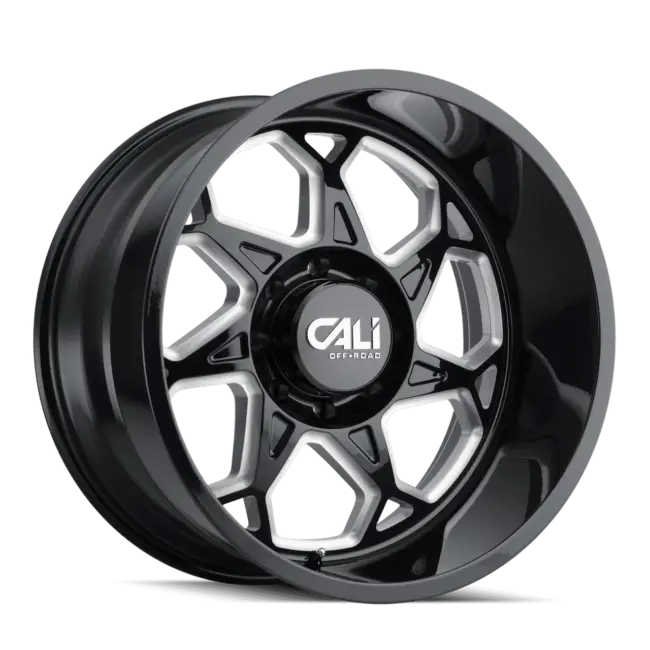 Cali Off-Road Sevenfold 9111 6x135 20x10-25 Gloss Black/Milled Spokes