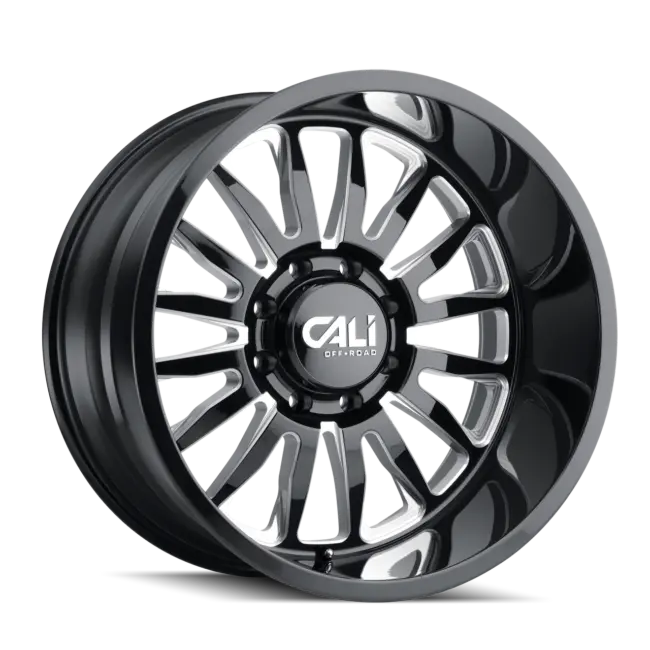 Cali Off-Road Summit 9110 6x135 24x14-76 Gloss Black/Milled Spokes