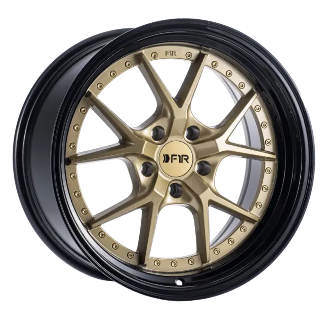 F1R F105 5X114.3 19x10.5 +22 Gold/Black Lip