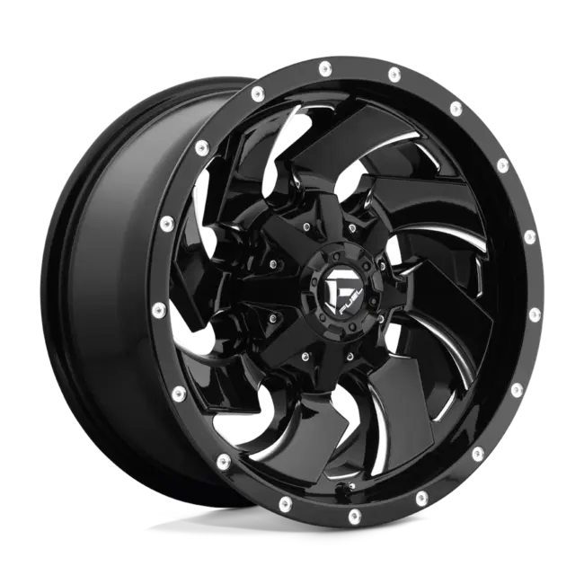 Fuel 1PC D574 CLEAVER 8X165.1 20X8.25 -265 GLOSS BLACK MILLED