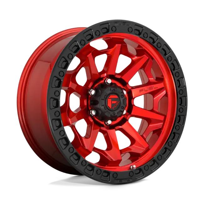 Fuel 1PC D695 COVERT 8X165.1 17X9 +1 CANDY RED BLACK BEAD RING