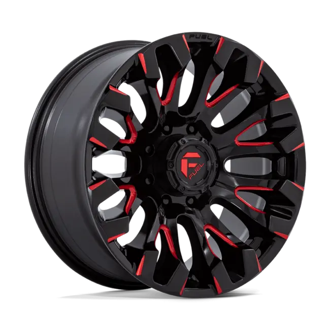 Fuel 1PC D829 QUAKE 8X170 20X9 +1 GLOSS BLACK MILLED RED TINT