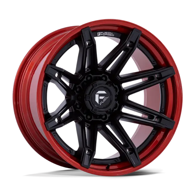 Fuel 1PC FC401 BRAWL 6X139.7 20x10 -18 MATTE BLACK WITH CANDY RED LIP