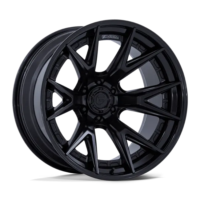 Fuel 1PC FC402 CATALYST 6X139.7 22x12 -44 MATTE BLACK WITH GLOSS BLACK LIP