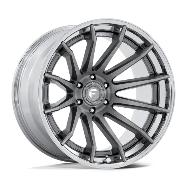 Fuel 1PC FC403 BURN 5X127 22x10 -18 PLATINUM WITH CHROME LIP