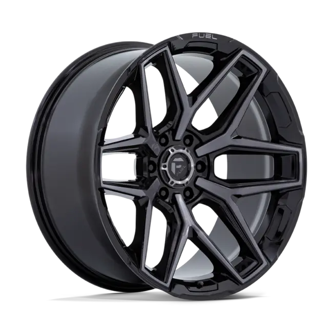 Fuel 1PC FLUX 6X135 20X9 +20 GLOSS BLACK BRUSHED FACE WITH GRAY TINT