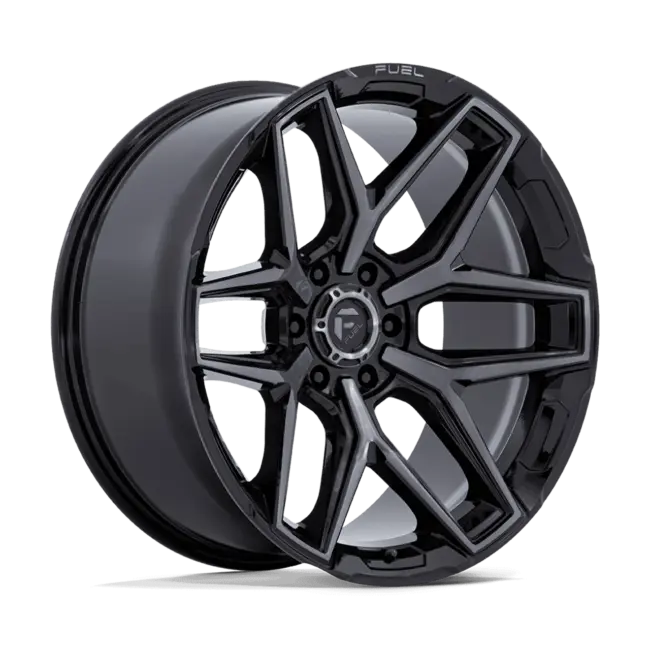 Fuel 1PC FLUX 6X139.7 17X9 -12 GLOSS BLACK BRUSHED FACE WITH GRAY TINT