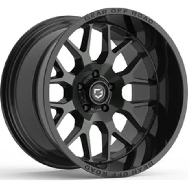 Gear Off Road 763B Raid 5x127 18x9 +10 Gloss Black with Lip Logo