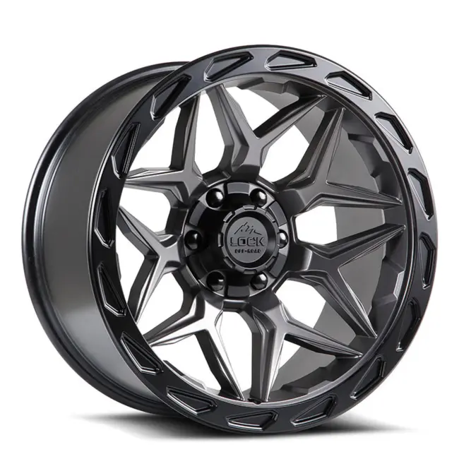 LOCK OFFROAD MATRIX 5x127/5x139.7 17x9 +0 Matte Grey W Matte Black Ring