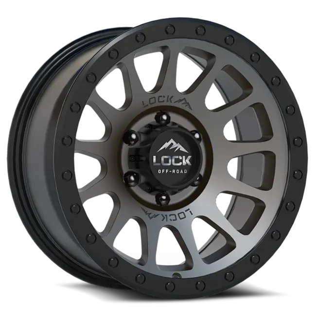 LOCK OFFROAD YOSEMITE 8x170 20x10 -18 Matte Grey W Matte Black Ring