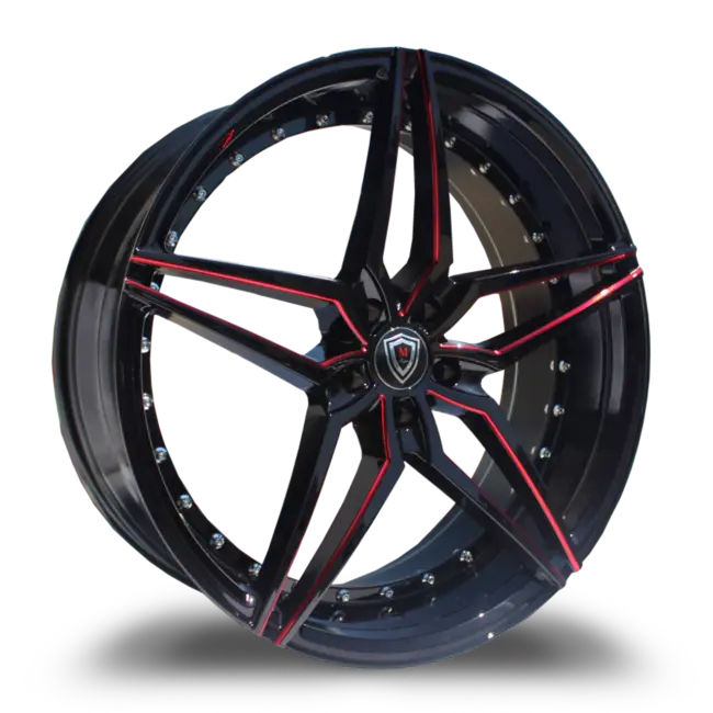 MARQUEE WHEELS M3259 5x112 22x10.5+40 BLACK / RED