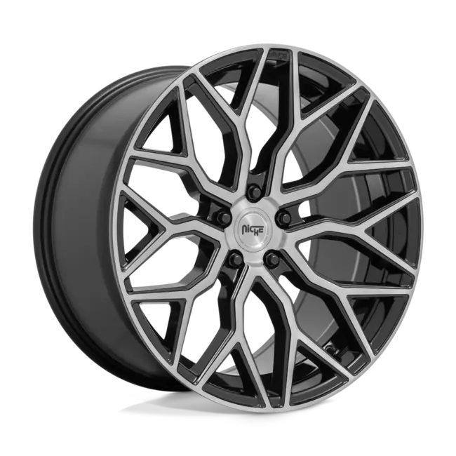 Niche 1PC M262 MAZZANTI 5X114.3 20X10.5 +40 GLOSS BLACK BRUSHED FACE