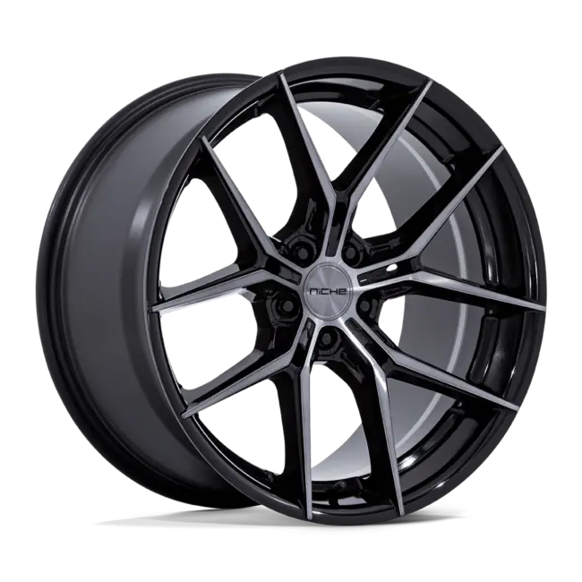 Niche 1PC NC279 PRODIGY 5 5X112 18x9.5 +22 GLOSS BLACK DARK TINTED CLEAR