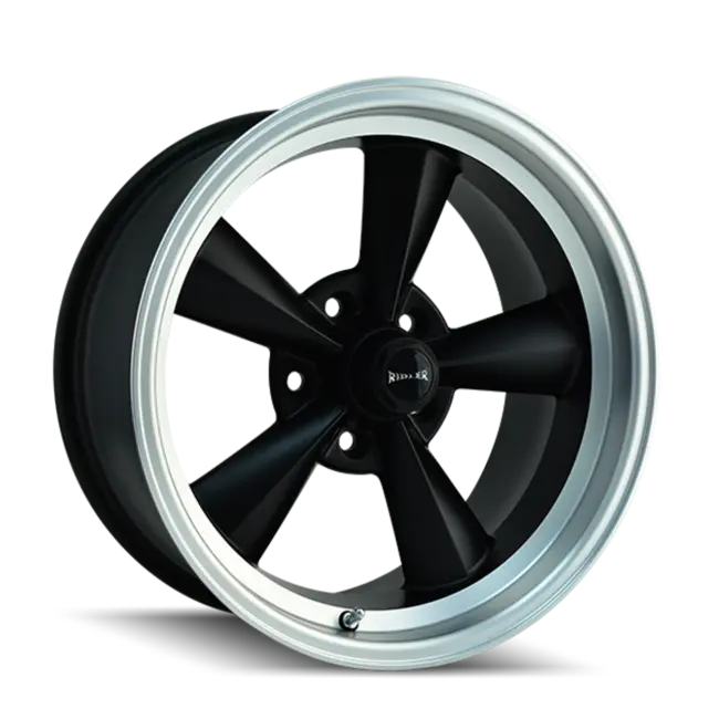 Ridler Type 675 5x120.65 17x8+0 Matte Black/Machined Lip