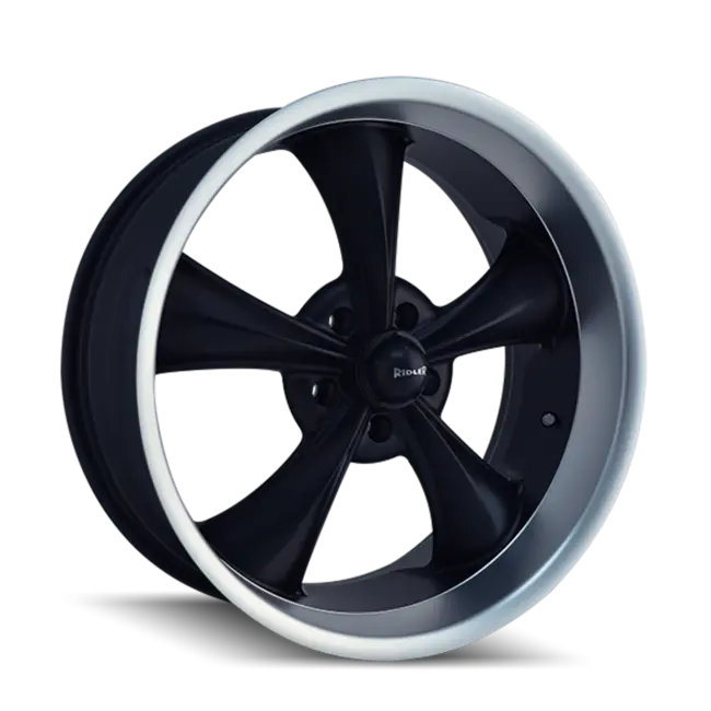 Ridler Type 695 5x120.65 18x9.5+6 Matte Black/Machined Lip