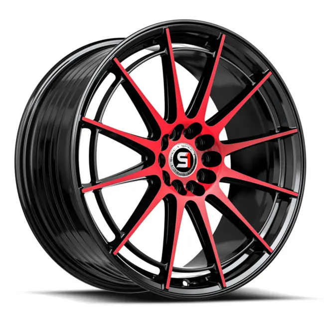 Spec-1 SP-64 4x100/4x114.3 18x9 +38 Gloss Black & Red Machined