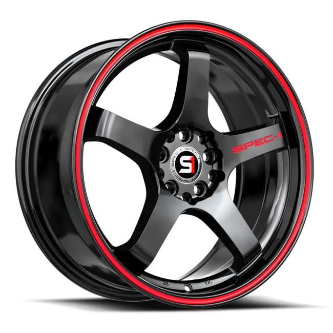 Spec-1 SPT-31 5x100/5x114.3 19x8.5 +38 Gloss Black & Red Line