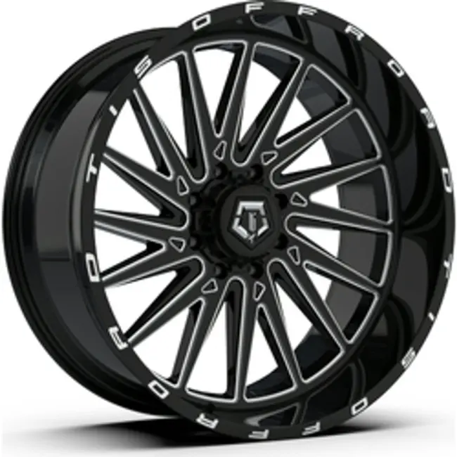 TIS 547BM 8X170 22x10 +10 Gloss Black w/Milled Accents