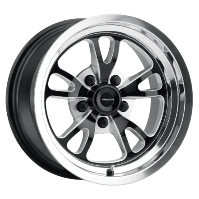 Vision American-Muscle 149 Patriot 5x127 17x4.5-24  Gloss Black Milled Spoke Polished Lip