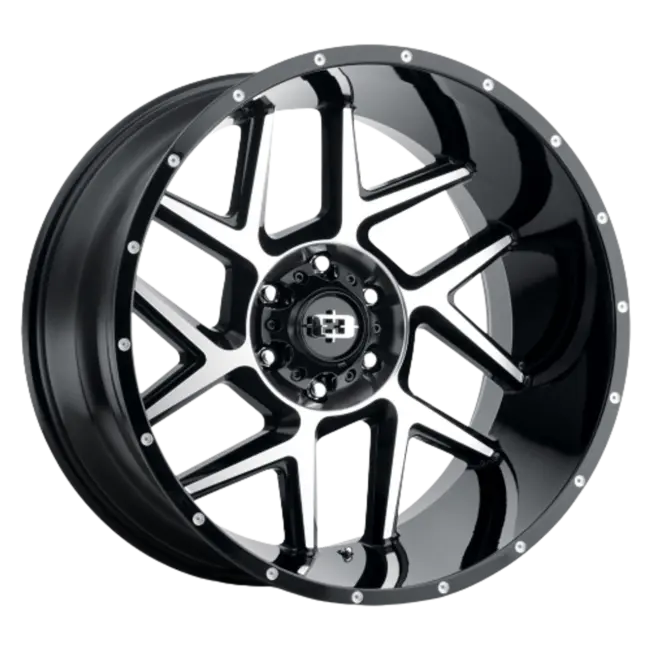 Vision Off-Road 360 Sliver 5x127 22x12-51 Gloss Black Machined Face