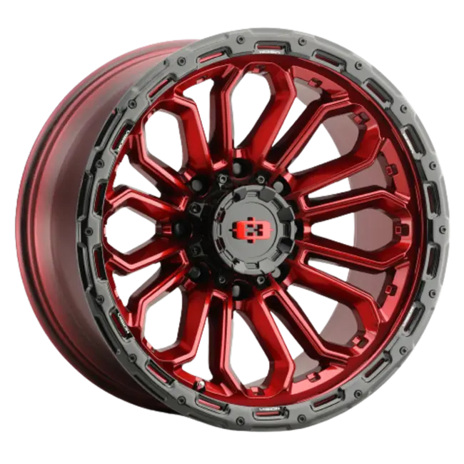 Vision Off-Road 405 Korupt 8x170 17x9-12 Gloss Red w/Gloss Black Lip