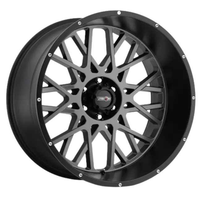 Vision Off-Road 412 Rocker 5x127 18x9+12 Anthracite with Satin Black Lip