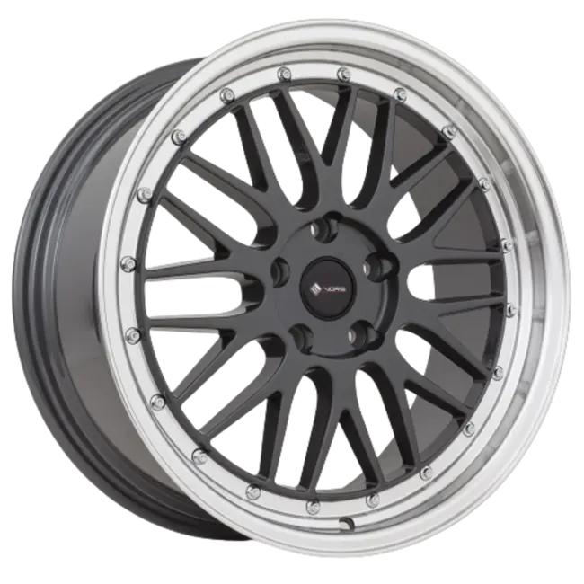 Vors VR8 5x115 18x8  +35 Hyper Black Machine Lip Chrome Rivet